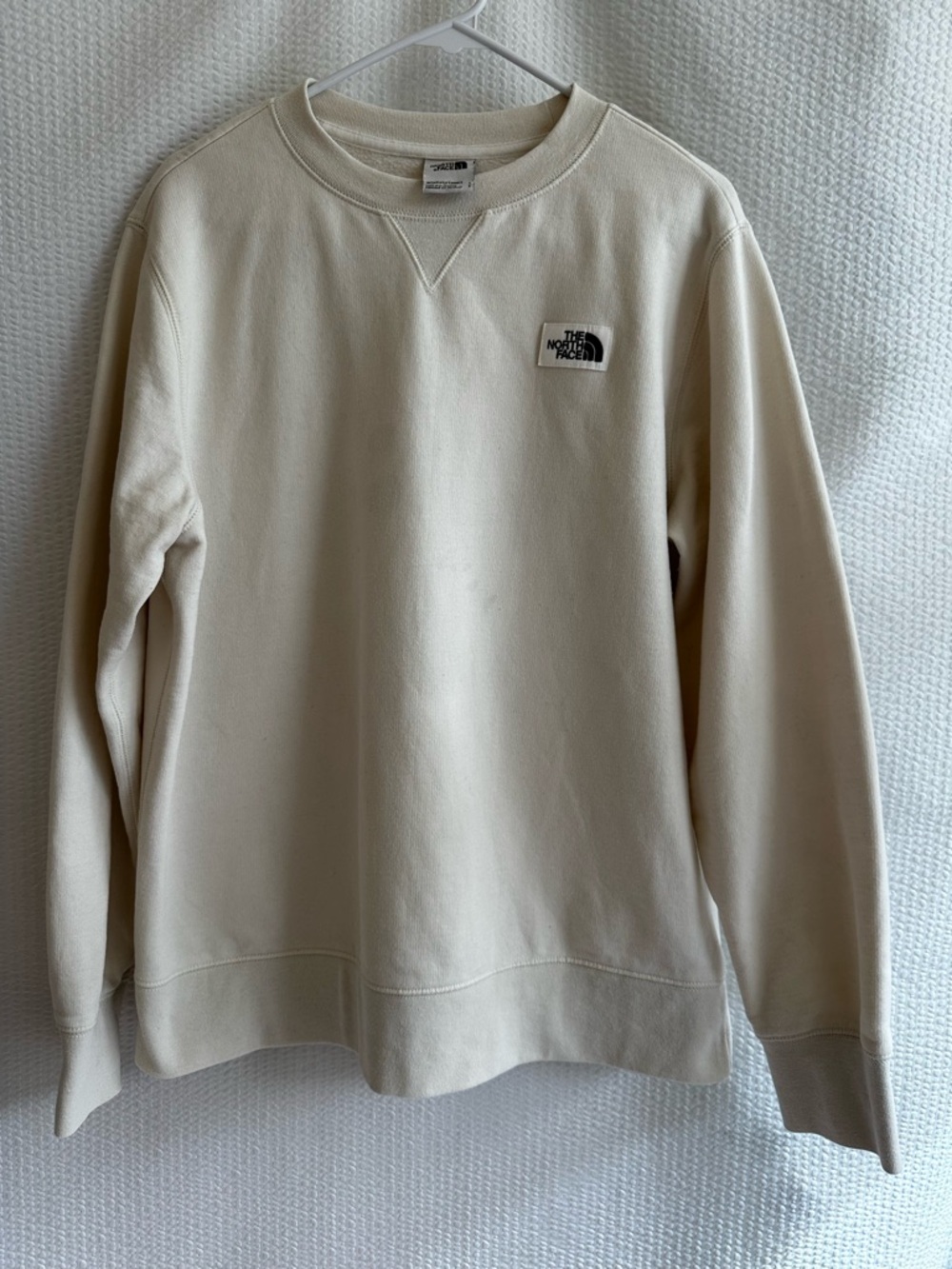 THE NORTH FACE Cream Crewneck Sweatshirt Logo Pullover Women’s Size Large